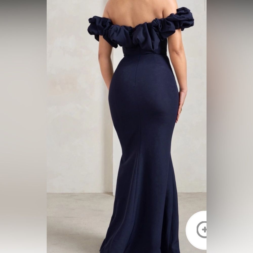 Esmeralda | Navy Structured Statement Bardot Maxi… - image 3